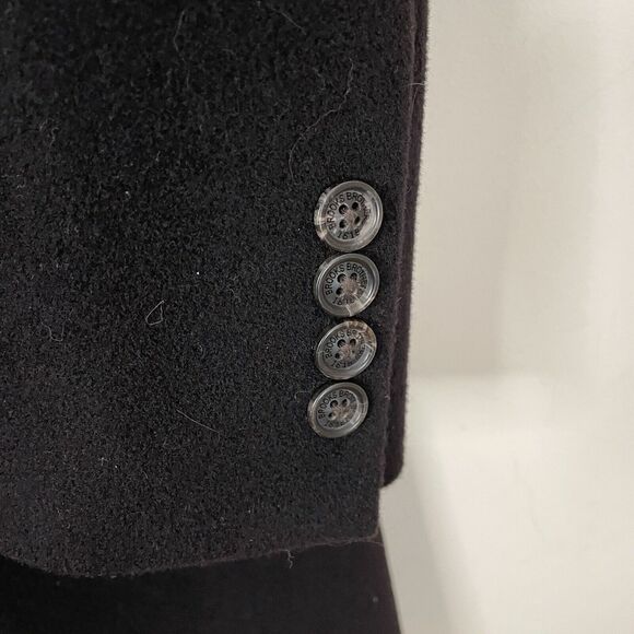 Brooks Brothers Men's Black BrooksStorm 40R Regent Coat 100% Wool Overcoat - Picture 6 of 14